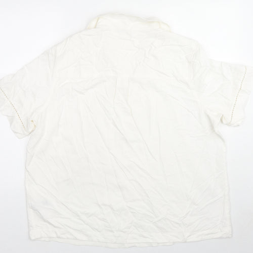 Marks and Spencer Womens White Viscose Jersey Blouse Size 18 Collared
