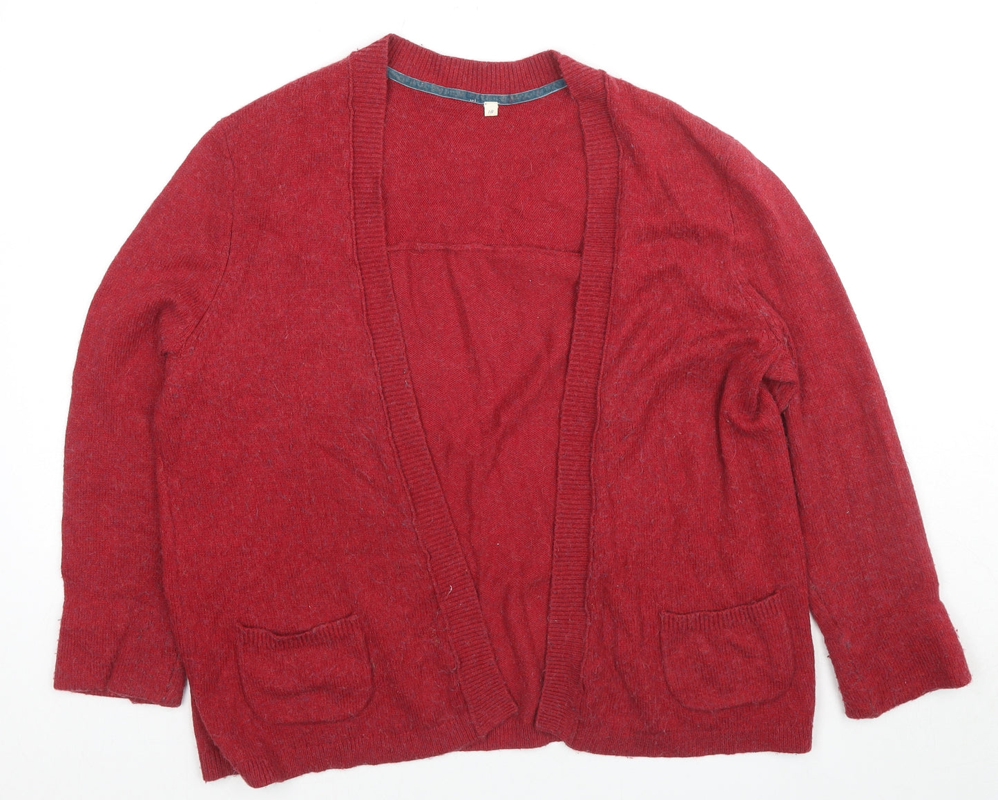 White Stuff Womens Red V-Neck Nylon Cardigan Jumper Size 10