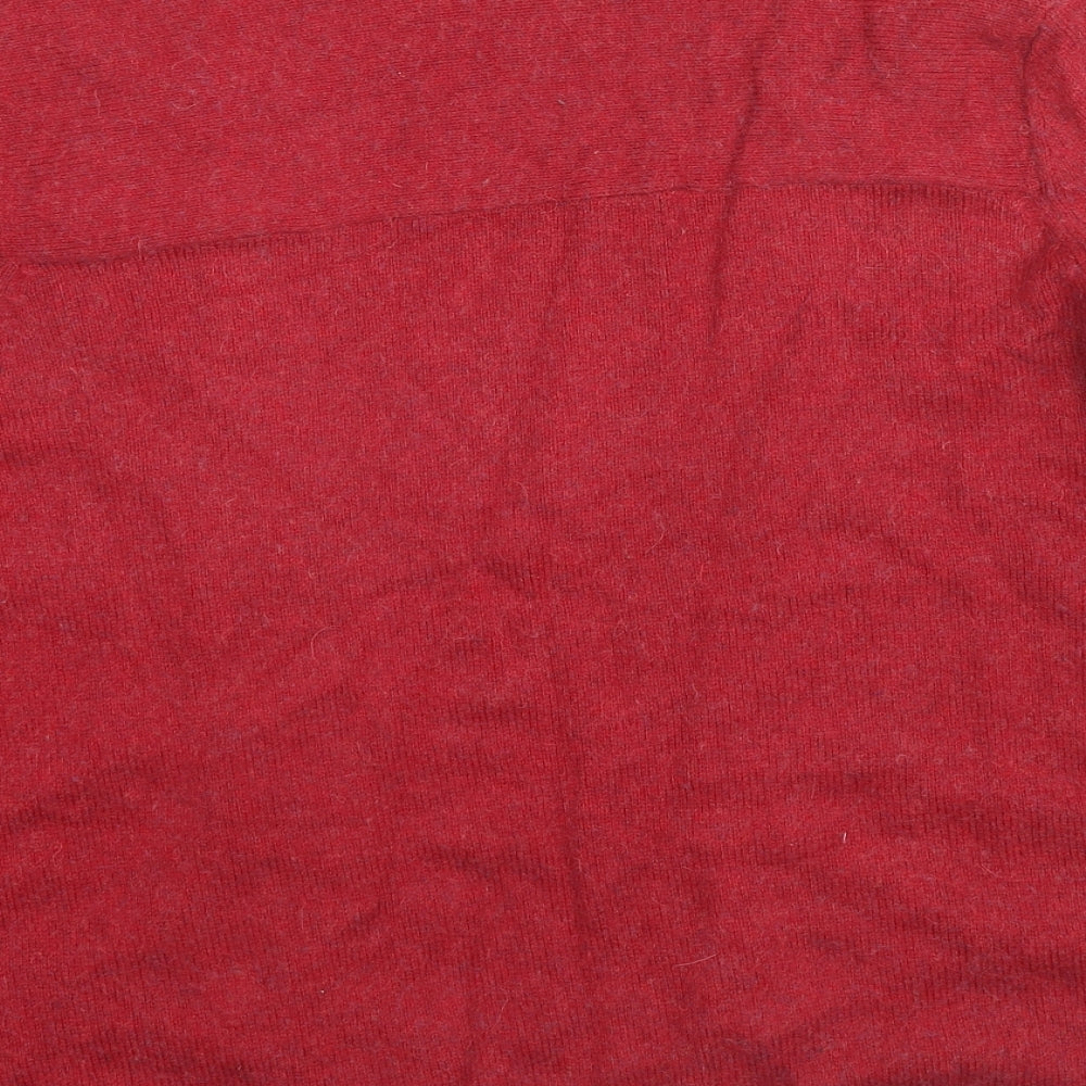 White Stuff Womens Red V-Neck Nylon Cardigan Jumper Size 10