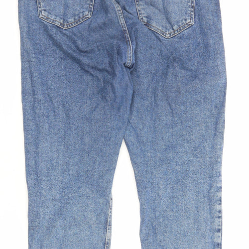 New Look Womens Blue Cotton Mom Jeans Size 30 L25 in Regular Zip - Pockets