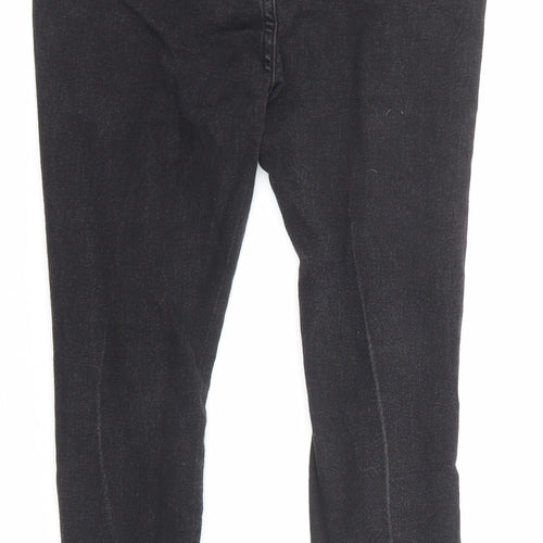 Boohoo Womens Black Cotton Skinny Jeans Size 10 L24 in Regular Zip - Pockets
