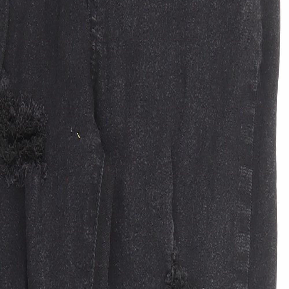 Boohoo Womens Black Cotton Skinny Jeans Size 10 L24 in Regular Zip - Pockets