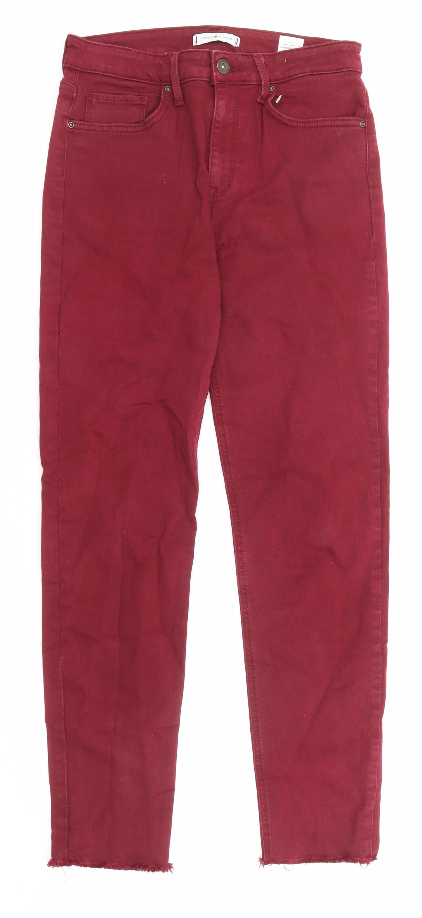 Tommy Hilfiger Womens Red Cotton Skinny Jeans Size 28 in L27 in Slim Zip - Pockets