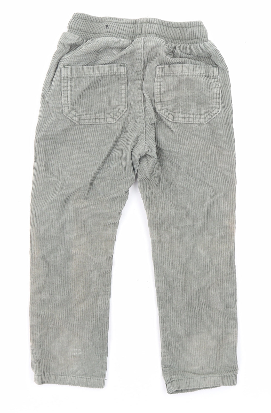 TU Boys Green Cotton Chino Trousers Size 2-3 Years Regular Drawstring - Waist 16 inches, Inside leg 15 inches