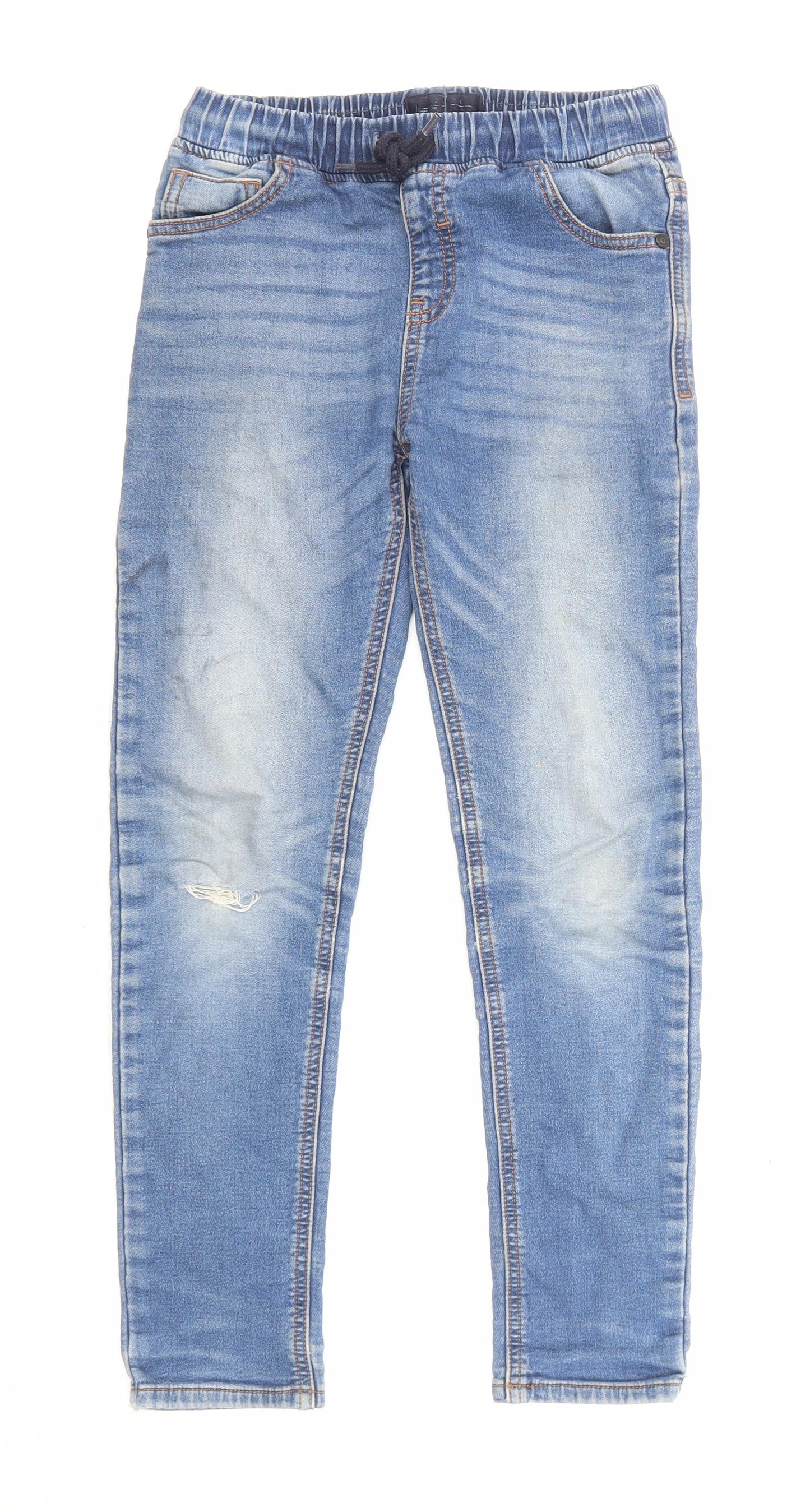 NEXT Boys Blue Copper Straight Jeans Size 9 Months L23 in Regular Drawstring