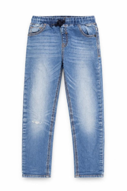 NEXT Boys Blue Copper Straight Jeans Size 9 Months L23 in Regular Drawstring
