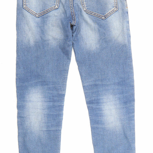 NEXT Boys Blue Copper Straight Jeans Size 9 Months L23 in Regular Drawstring