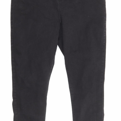 Denim & Co. Womens Black Cotton Straight Jeans Size 20 L27 in Regular Zip