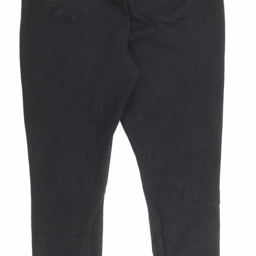 Denim & Co. Womens Black Cotton Straight Jeans Size 20 L27 in Regular Zip