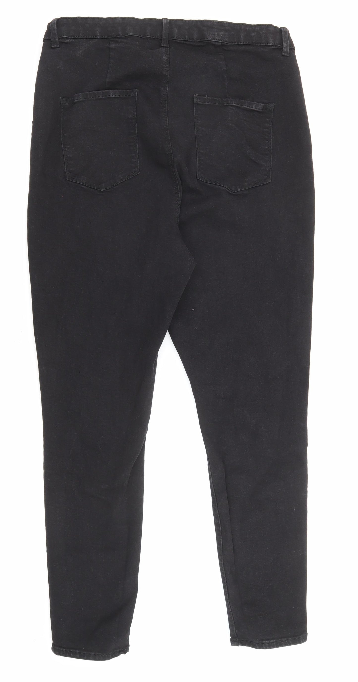 Denim & Co. Womens Black Cotton Straight Jeans Size 20 L27 in Regular Zip