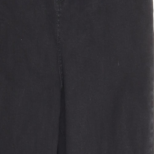 Denim & Co. Womens Black Cotton Straight Jeans Size 20 L27 in Regular Zip