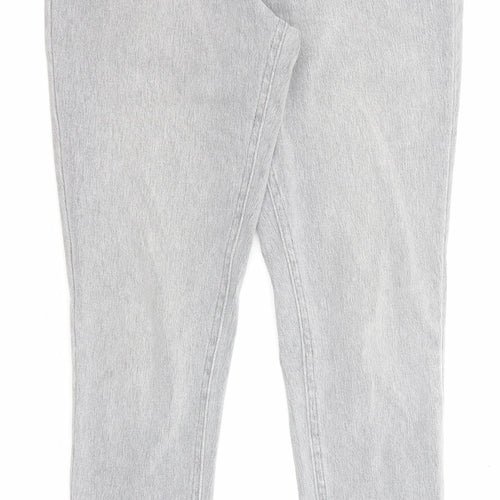 F&F Womens Grey Cotton Skinny Jeans Size 8 L28 in Regular Zip
