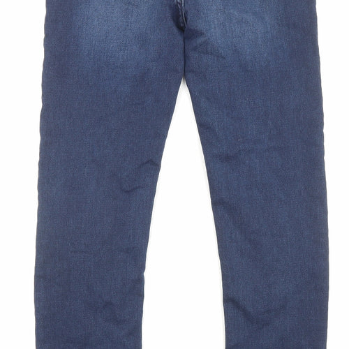 Joules Girls Blue Cotton Skinny Jeans Size 11-12 Years L29 in Regular Zip - Pockets