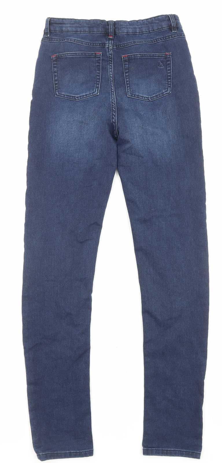 Joules Girls Blue Cotton Skinny Jeans Size 11-12 Years L29 in Regular Zip - Pockets