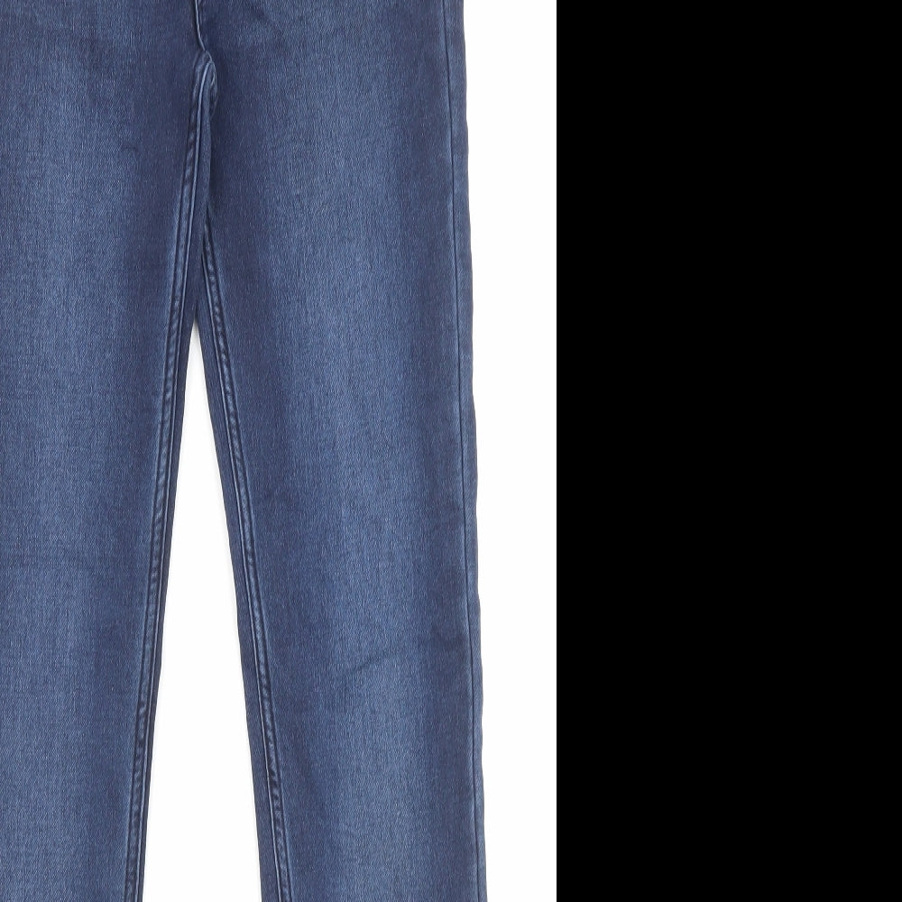 Joules Girls Blue Cotton Skinny Jeans Size 11-12 Years L29 in Regular Zip - Pockets