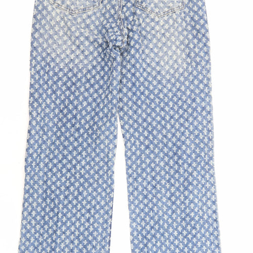 Jaded Womens Blue Geometric Cotton Straight Jeans Size 25 in L30 in Regular Zip - Pockets