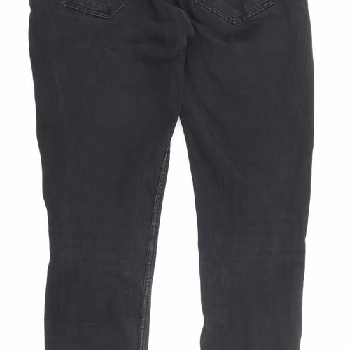 Zara Womens Black Cotton Skinny Jeans Size 12 L25 in Regular Zip - Pockets