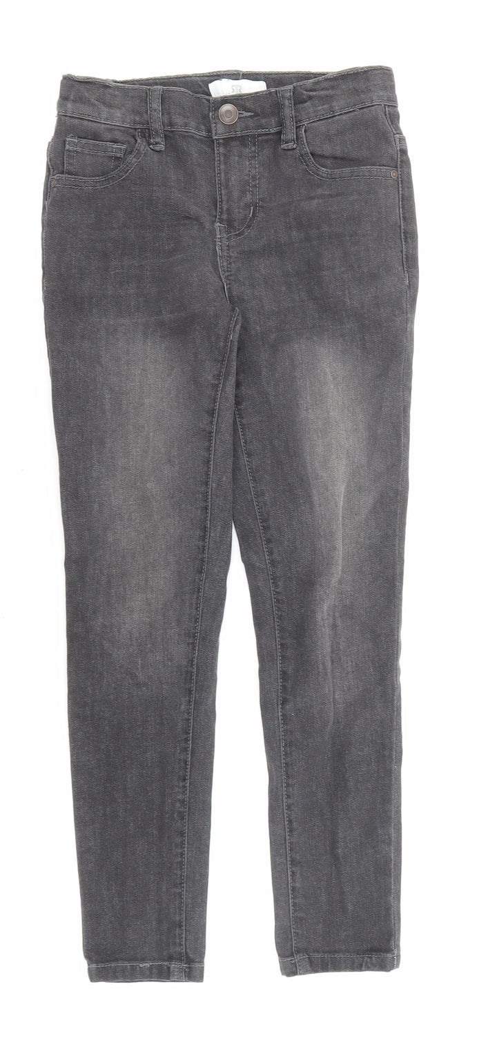 Rockstar Girls Black Cotton Skinny Jeans Size 9 Years L22 in Regular Zip - Pockets