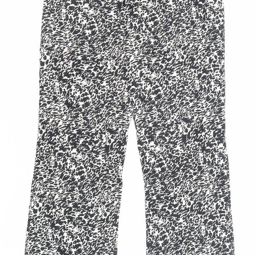 Motel Womens Black Striped Cotton Trousers Size 30 L31 in Regular Zip