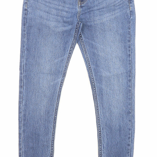 Marks and Spencer Womens Blue Cotton Skinny Jeans Size 26 in L26 in Regular Zip - Pockets