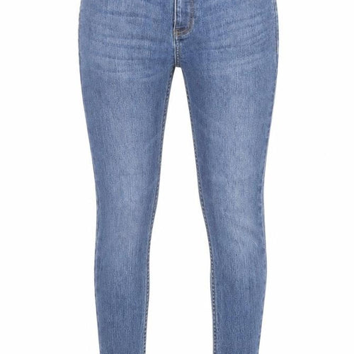Marks and Spencer Womens Blue Cotton Skinny Jeans Size 26 in L26 in Regular Zip - Pockets