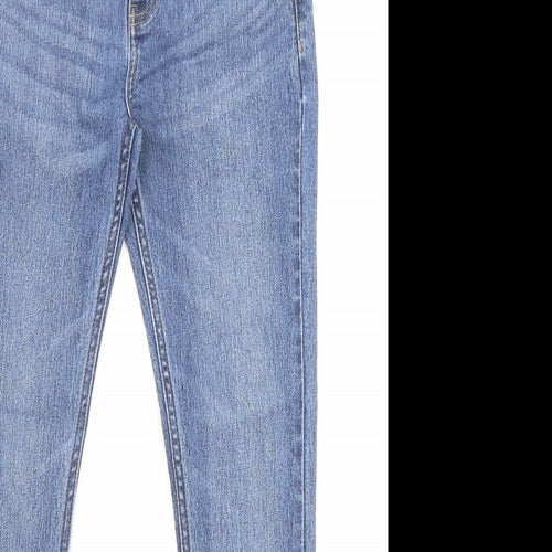 Marks and Spencer Womens Blue Cotton Skinny Jeans Size 26 in L26 in Regular Zip - Pockets