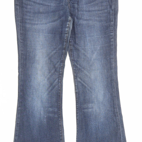 Gap Womens Blue Cotton Flared Jeans Size 10 L29 in Regular Zip - Pockets