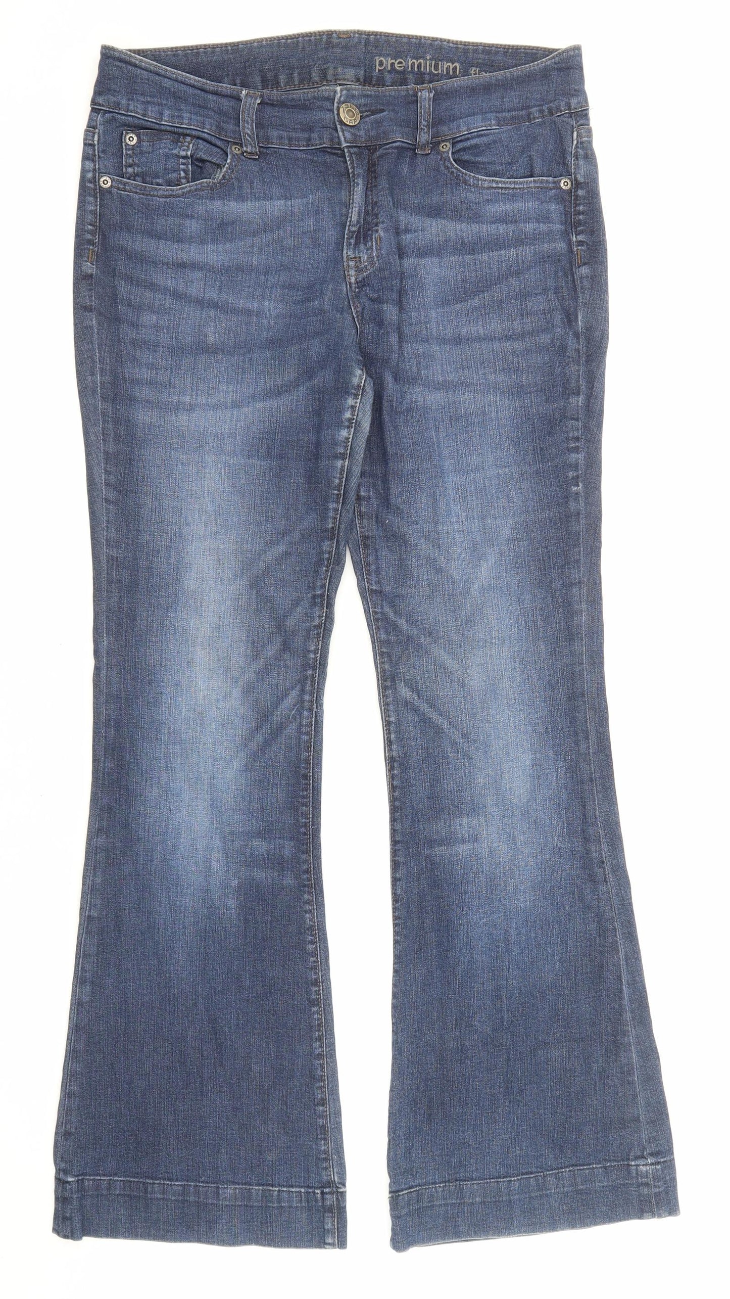 Gap Womens Blue Cotton Flared Jeans Size 10 L29 in Regular Zip - Pockets
