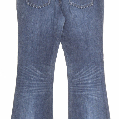 Gap Womens Blue Cotton Flared Jeans Size 10 L29 in Regular Zip - Pockets