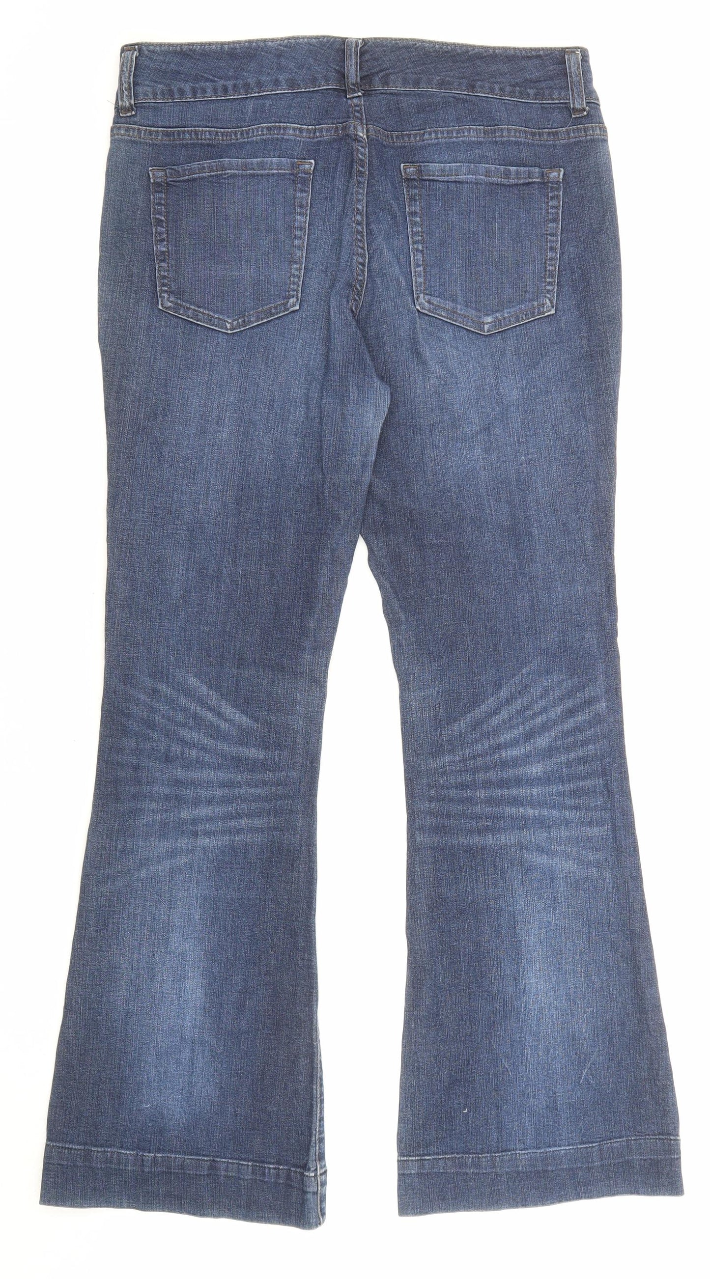Gap Womens Blue Cotton Flared Jeans Size 10 L29 in Regular Zip - Pockets