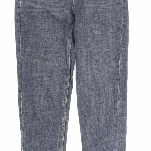 Topshop Womens Blue Cotton Mom Jeans Size 26 in L32 in Regular Zip - Pockets