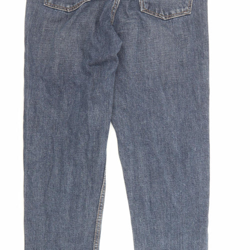 Topshop Womens Blue Cotton Mom Jeans Size 26 in L32 in Regular Zip - Pockets