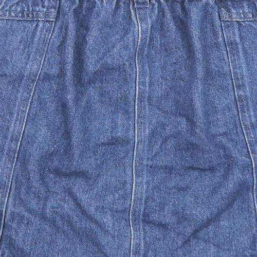 George Girls Blue Cotton A-Line Set Size 8-9 Years Regular Button - Pockets