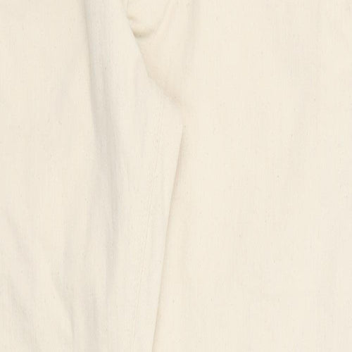 Marks and Spencer Mens Beige Cotton Straight Jeans Size 30 in L29 in Regular Zip - Pockets