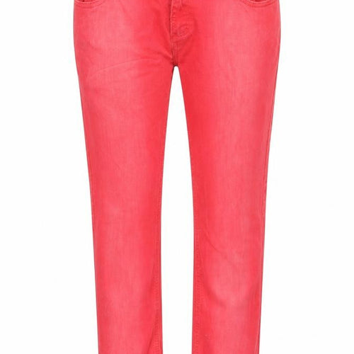 Denim & Co. Womens Red Cotton Straight Jeans Size 14 L31 in Regular Zip - Pockets