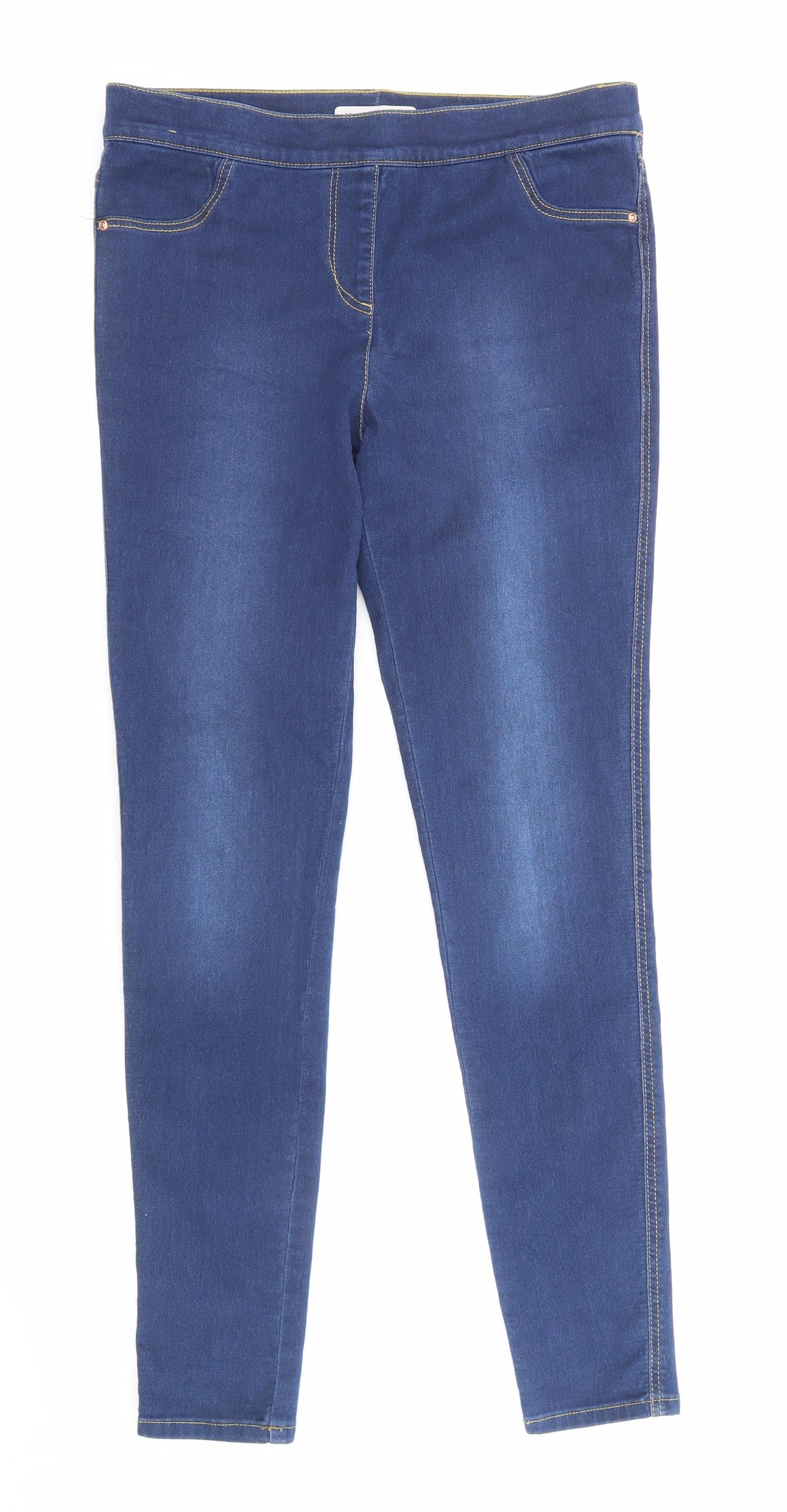 Nutmeg Womens Blue Cotton Jegging Jeans Size 14 L29 in Regular