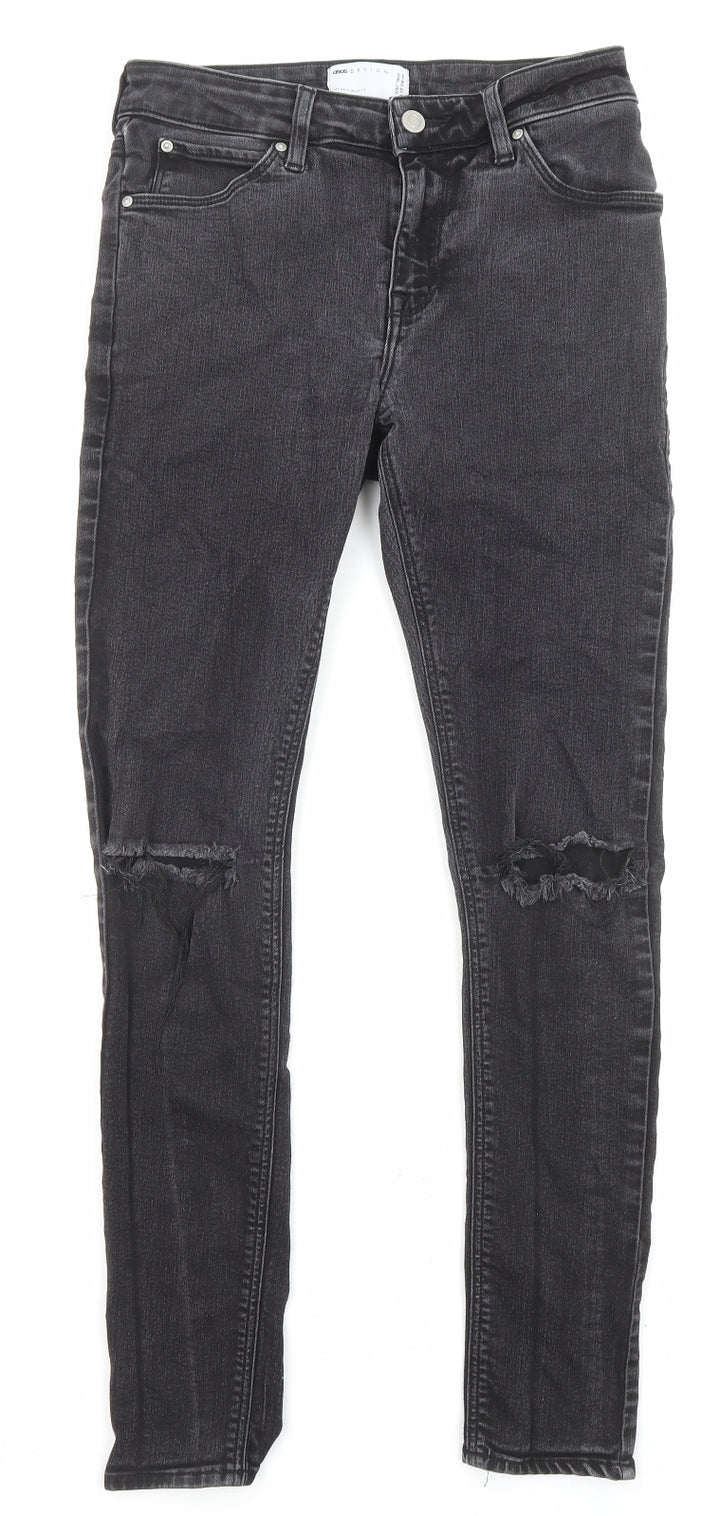 ASOS Mens Black Cotton Skinny Jeans Size 30 in L32 in Regular Zip - Pockets