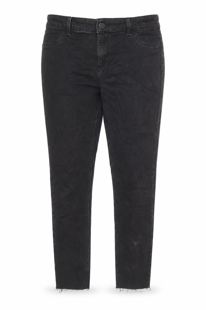 Oasis Womens Black Cotton Straight Jeans Size 14 L26 in Regular Zip - Pockets