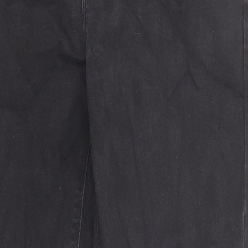 Oasis Womens Black Cotton Straight Jeans Size 14 L26 in Regular Zip - Pockets