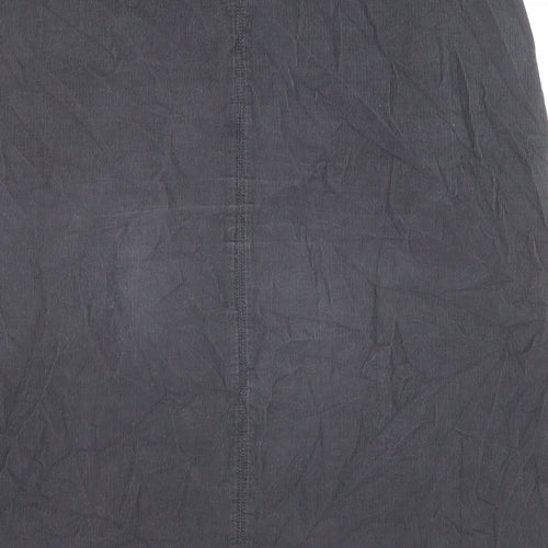 Marks and Spencer Womens Grey Cotton A-Line Skirt Size 12 Button