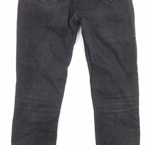 Zara Womens Black Cotton Skinny Jeans Size 8 L26 in Regular Zip - Pockets