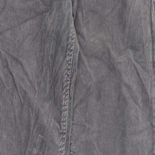 H&M Womens Grey Cotton Trousers Size 32 in L31 in Regular Zip - Pockets