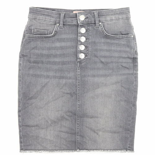 Only Womens Grey Cotton Bandage Skirt Size S Zip - Pockets