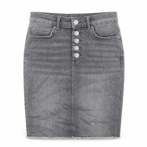 Only Womens Grey Cotton Bandage Skirt Size S Zip - Pockets