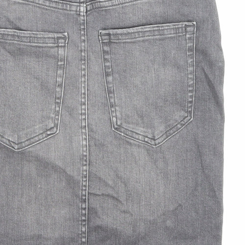 Only Womens Grey Cotton Bandage Skirt Size S Zip - Pockets