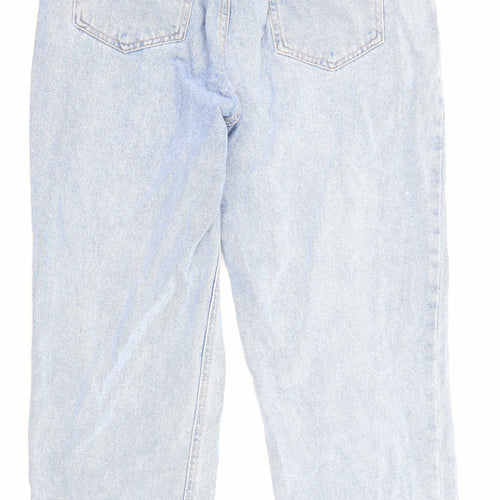 Denim & Co. Womens Blue Cotton Straight Jeans Size 12 L26 in Regular Zip - Pockets