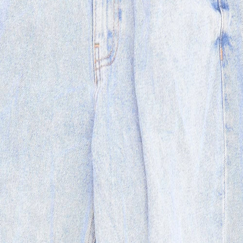 Denim & Co. Womens Blue Cotton Straight Jeans Size 12 L26 in Regular Zip - Pockets
