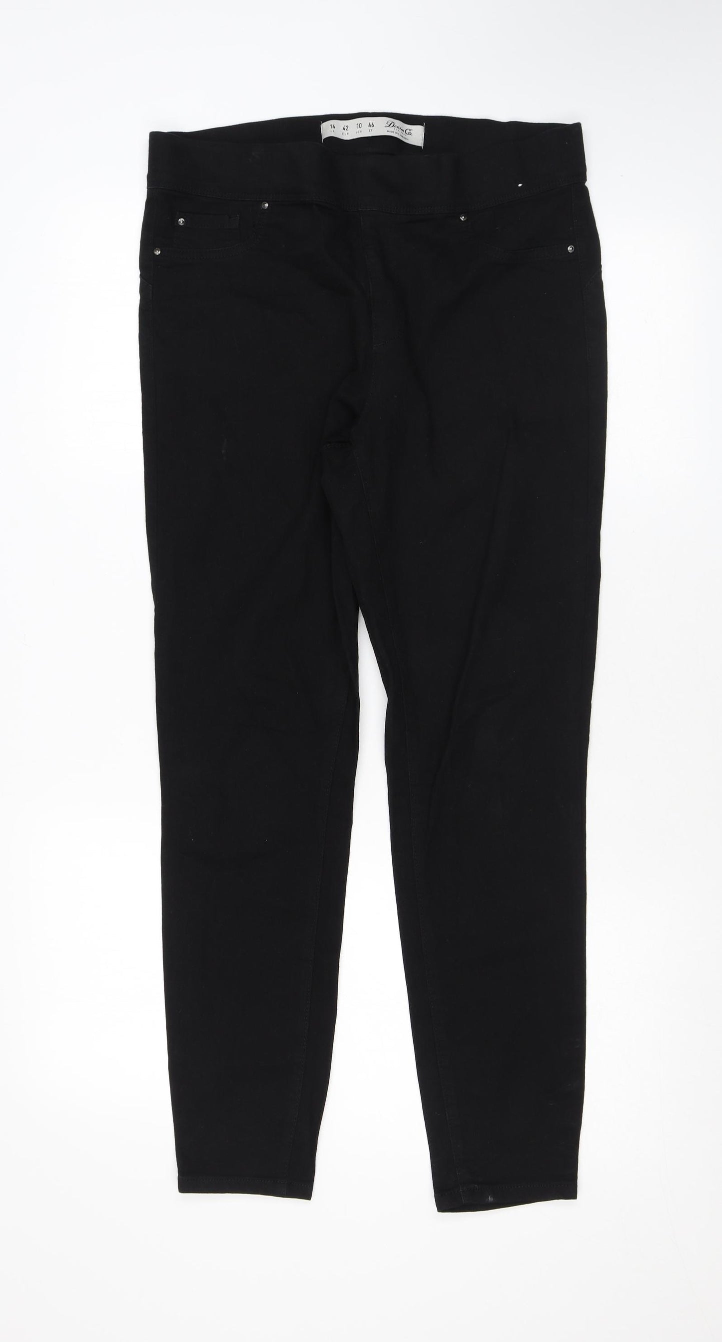 Denim & Co. Womens Black Cotton Jegging Jeans Size 14 L27 in Regular