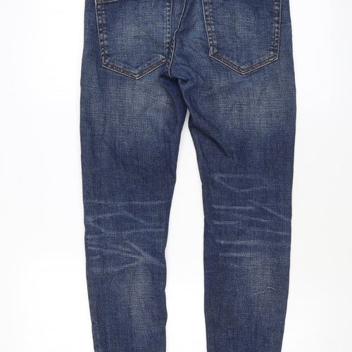 Bershka Womens Blue Cotton Skinny Jeans Size 6 L27 in Regular Zip