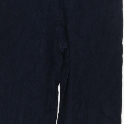 Marks and Spencer Mens Blue Cotton Trousers Size 36 in L26 in Regular Zip